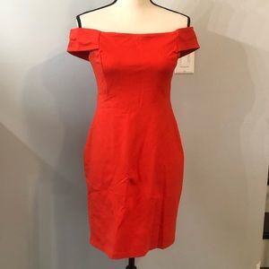 Cynthia Steffe Off the Shoulder Orange/Red Sz 2 women’s Sheath Dress